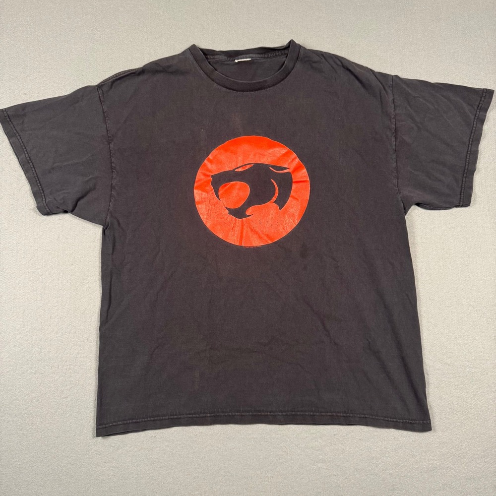 Vintage 1999 Thundercats Logo T-Shirt Black Warner Bros Graphic Tee Mens XL